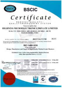 ISO13485 Certificate HighnessMicro